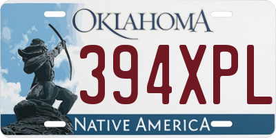 OK license plate 394XPL