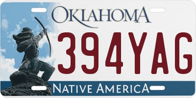OK license plate 394YAG