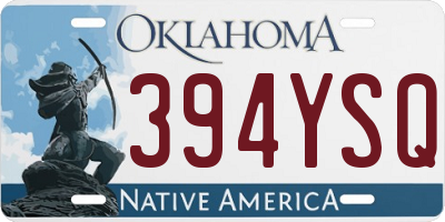 OK license plate 394YSQ