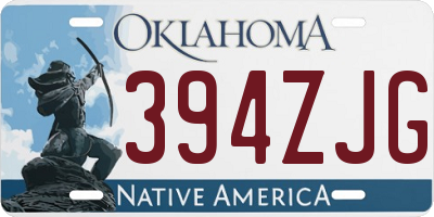 OK license plate 394ZJG