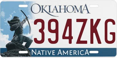 OK license plate 394ZKG