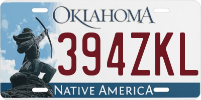 OK license plate 394ZKL