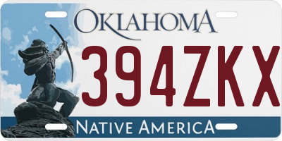 OK license plate 394ZKX
