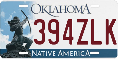 OK license plate 394ZLK