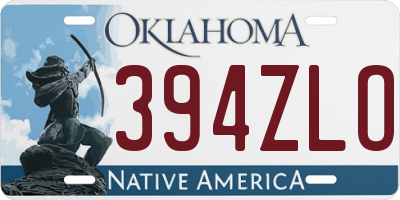 OK license plate 394ZLO