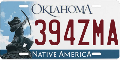 OK license plate 394ZMA