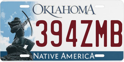 OK license plate 394ZMB