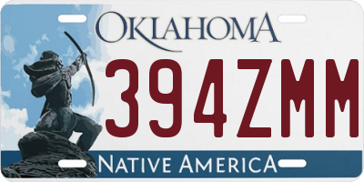 OK license plate 394ZMM