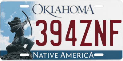 OK license plate 394ZNF
