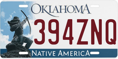 OK license plate 394ZNQ