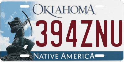 OK license plate 394ZNU