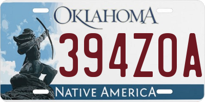 OK license plate 394ZOA