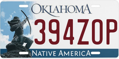 OK license plate 394ZOP