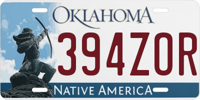 OK license plate 394ZOR