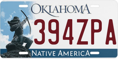 OK license plate 394ZPA
