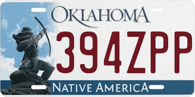 OK license plate 394ZPP