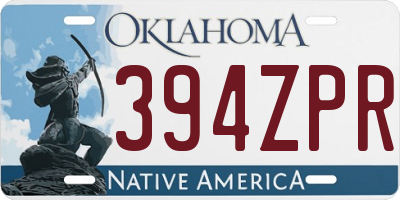 OK license plate 394ZPR