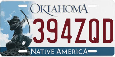 OK license plate 394ZQD