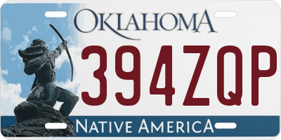 OK license plate 394ZQP