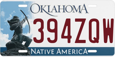 OK license plate 394ZQW