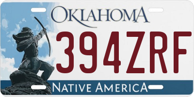 OK license plate 394ZRF
