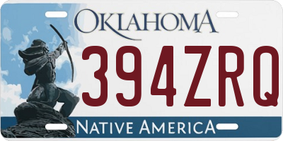 OK license plate 394ZRQ