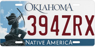 OK license plate 394ZRX