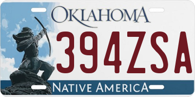 OK license plate 394ZSA