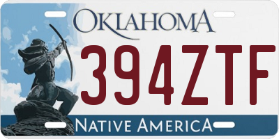 OK license plate 394ZTF