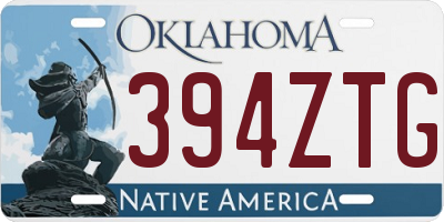 OK license plate 394ZTG