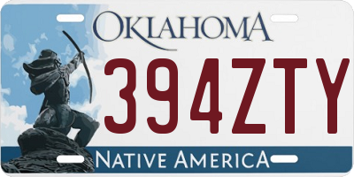 OK license plate 394ZTY