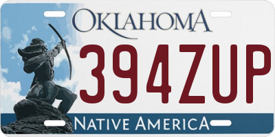OK license plate 394ZUP