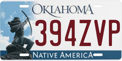 OK license plate 394ZVP