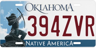OK license plate 394ZVR