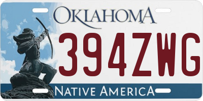 OK license plate 394ZWG