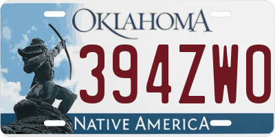 OK license plate 394ZWO