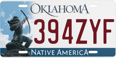 OK license plate 394ZYF