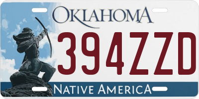 OK license plate 394ZZD