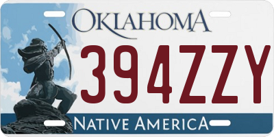 OK license plate 394ZZY