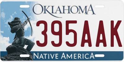 OK license plate 395AAK