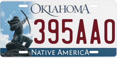 OK license plate 395AAO