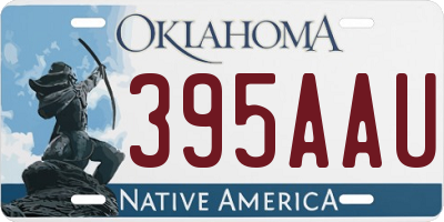 OK license plate 395AAU