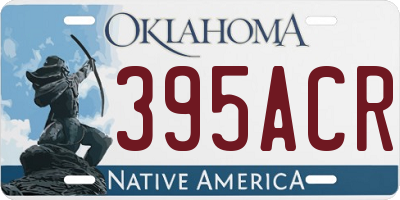 OK license plate 395ACR