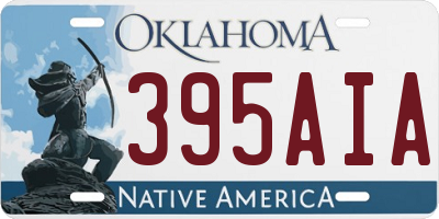 OK license plate 395AIA