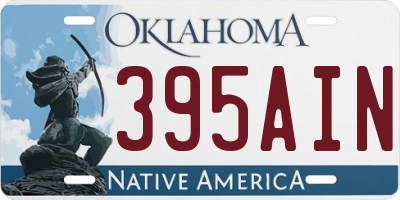 OK license plate 395AIN