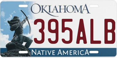 OK license plate 395ALB