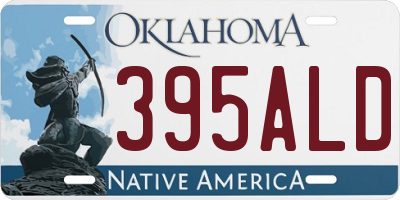OK license plate 395ALD