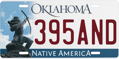 OK license plate 395AND