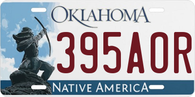 OK license plate 395AOR