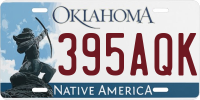 OK license plate 395AQK